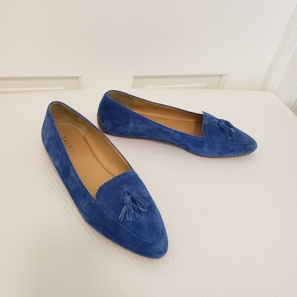 NWOB Talbots Royal Blue Suede Tassel Francesca Loafers Size 8.5 Business Casual - Picture 9 of 16
